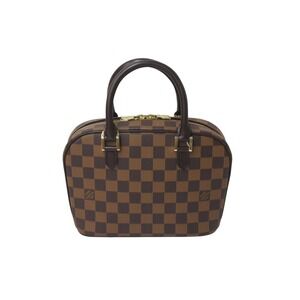 LOUIS VUITTON Damier Ebene Brown Saria Handbag leather brown logo